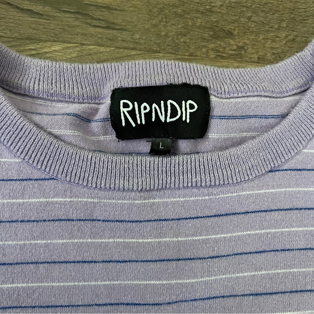 RIPNDIP Peeking Nermal Knit T-shirt Lavender & Lime Size Large - Picture 4 of 6
